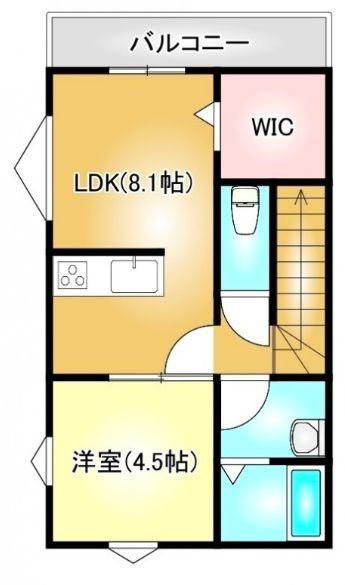 EARL´S COURT下泉(1LDK/2階)の間取り写真