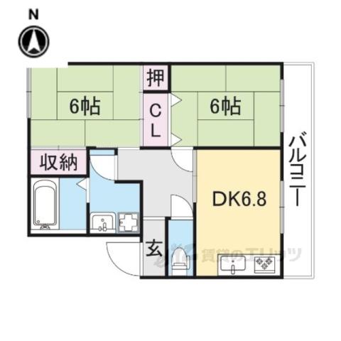 メイプルヒルズ(2DK/3階)の間取り写真