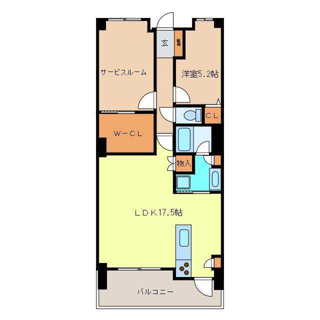 ポレスター長野大通(1SLDK/3階)の間取り写真