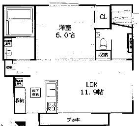 リンクス八幡山(1LDK/1階)の間取り写真