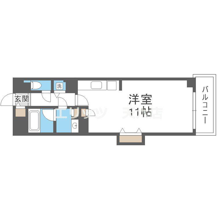 ライフ北梅田(1K/5階)の間取り写真