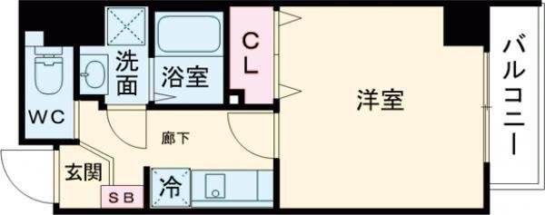 LE MAGNOLIA住吉(1K/4階)の間取り写真