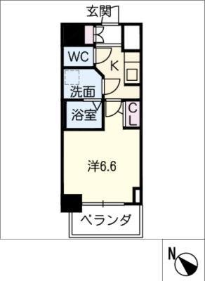 CK-RESIDENCE野並駅前(1K/8階)の間取り写真