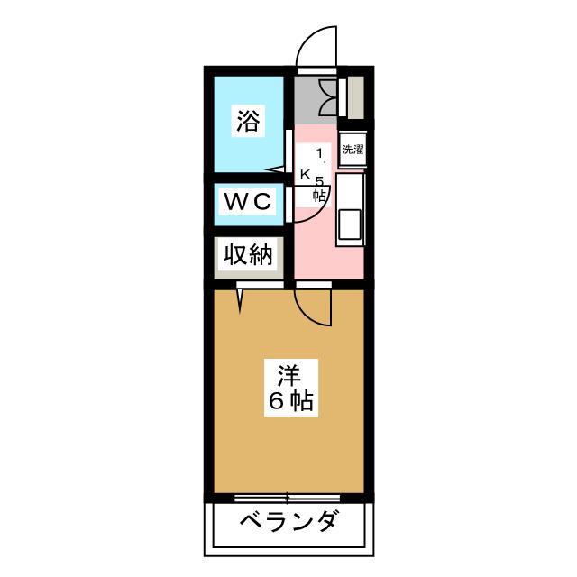 ポートハウスⅡ(1K/2階)の間取り写真