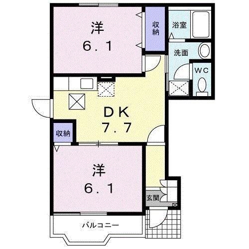 サンライズ倉持(2DK/1階)の間取り写真