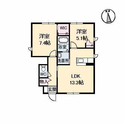 CASA BROTE A棟(2LDK/1階)の間取り写真