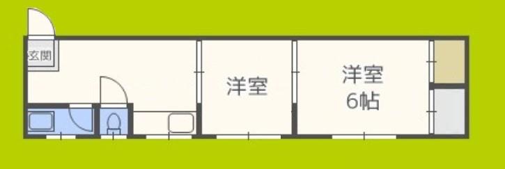 ナチュラル遠里小野(2DK/3階)の間取り写真