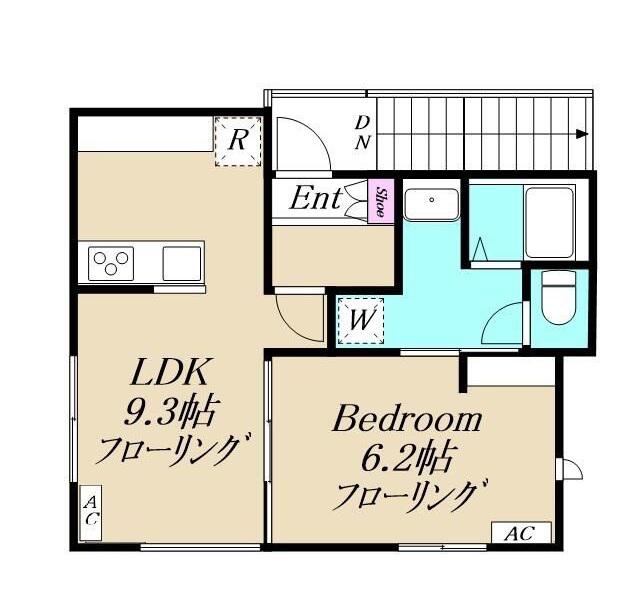 ハートフルストーリー(1LDK/2階)の間取り写真