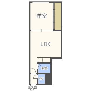 ケンタク北16条ビル(1LDK/4階)の間取り写真