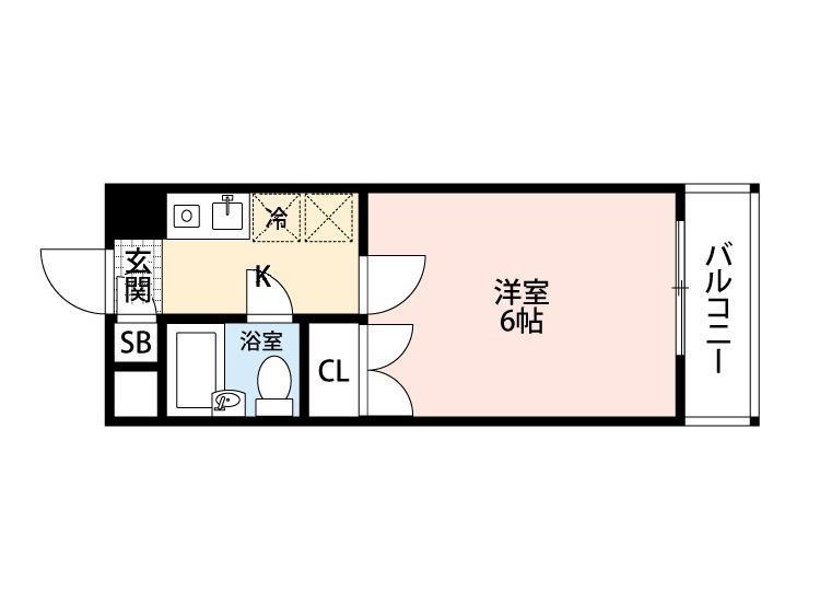 プレステージ堺(1K/2階)の間取り写真
