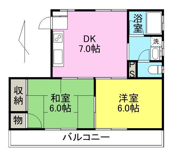 高芝ハイツ(2DK/3階)の間取り写真