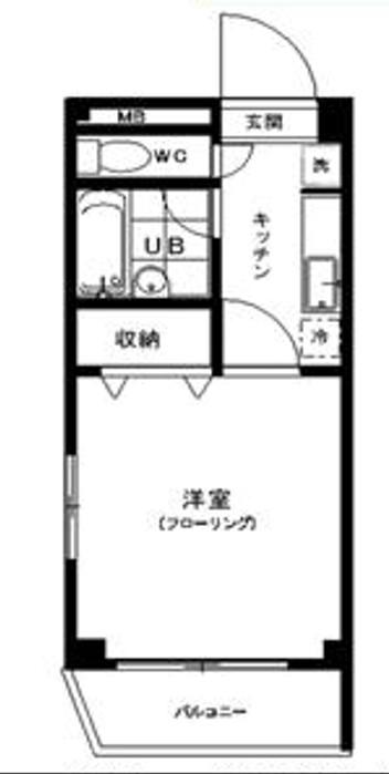 イーストシティタワーズ(1K/2階)の間取り写真