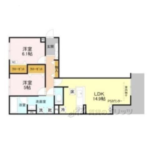 REVE(2LDK/1階)の間取り写真