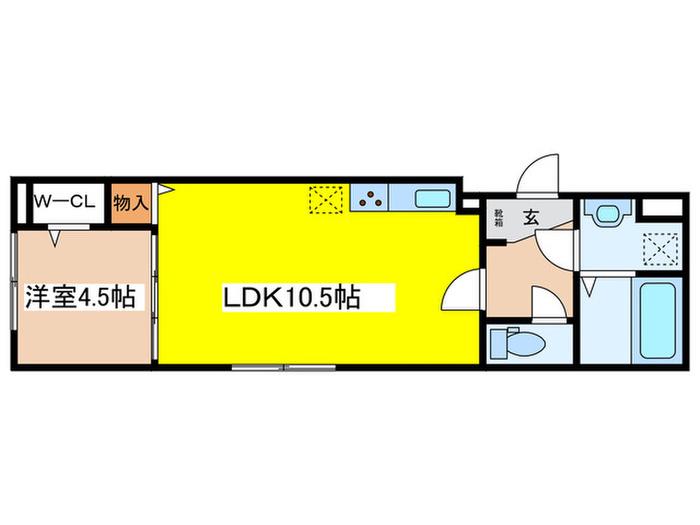 グラナーデ貫井(1LDK/2階)の間取り写真