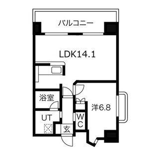 アルグラッド鷺洲(1LDK/11階)の間取り写真