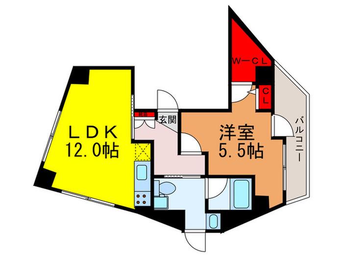 マドレーヌ駒込(1LDK/6階)の間取り写真
