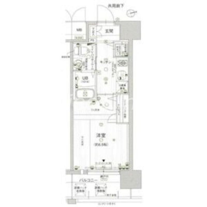エスリード谷町6丁目(1K/9階)の間取り写真