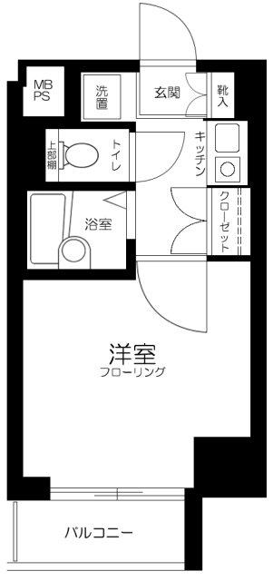 ヴェルステージ戸越(1K/11階)の間取り写真