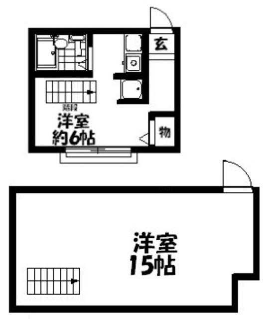 ストークアパートメント禁野本町(2K/2階)の間取り写真
