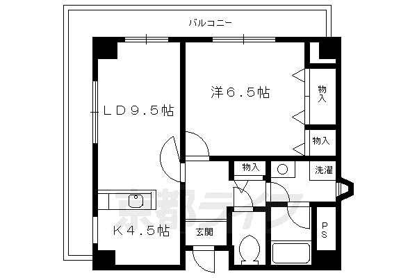 パレロイヤル西陣(1LDK/3階)の間取り写真