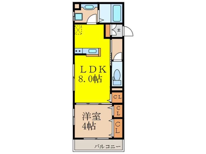 エルスール江坂(1LDK/3階)の間取り写真