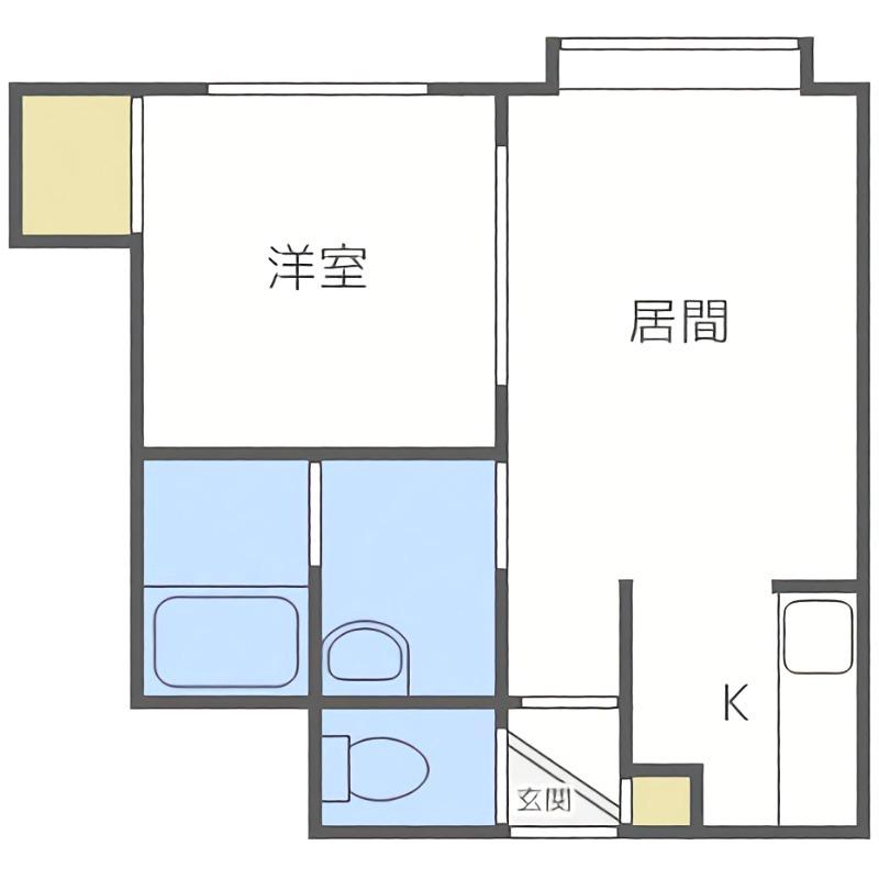 ボンジュール札幌(1LDK/2階)の間取り写真
