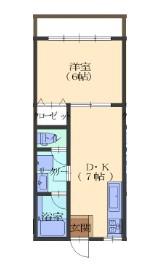 JASPAROSA1(1DK/3階)の間取り写真