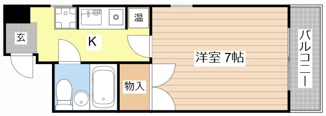 フラットBE-ONE(1K/2階)の間取り写真