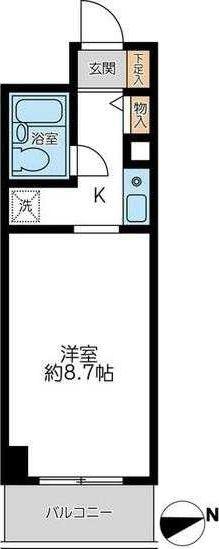 CASSIA南浦和(ワンルーム/6階)の間取り写真
