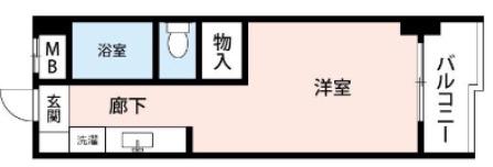 ヴェルアージュ座間(ワンルーム/4階)の間取り写真