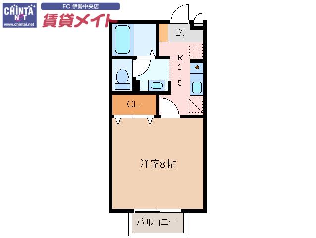 みいと寮らん(1K/2階)の間取り写真