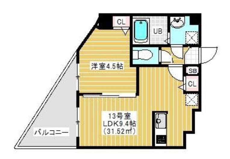 金太郎ヒルズ255 513(1LDK/5階)の間取り写真