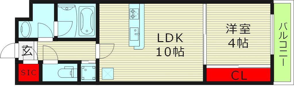 ヴェルテックス(1LDK/6階)の間取り写真