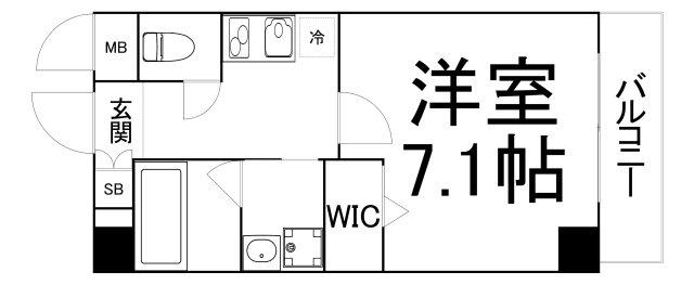 グラングレース都島(1K/4階)の間取り写真