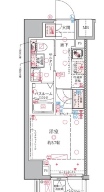 クレヴィスタ横浜関内(1K/9階)の間取り写真