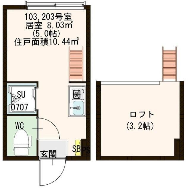 リヴィエール高田馬場(ワンルーム/1階)の間取り写真