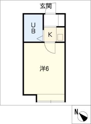コスモ21御幸(1K/2階)の間取り写真
