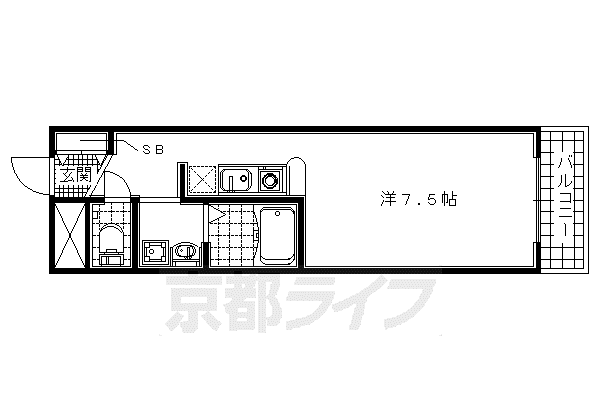フォレスト27(1K/4階)の間取り写真