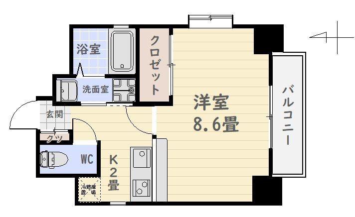 CORE21天文館(1K/6階)の間取り写真