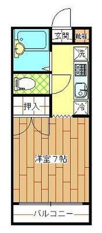 シルフィー木原(1K/3階)の間取り写真