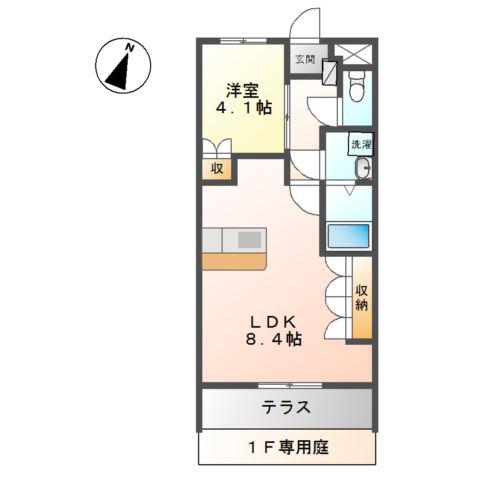 クレストール(1LDK/1階)の間取り写真