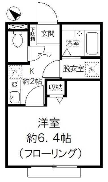 エテルノ弥生(1K/1階)の間取り写真