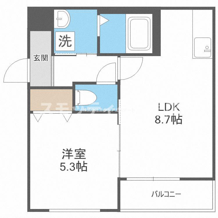 フジパレス我孫子西V番館(1LDK/1階)の間取り写真
