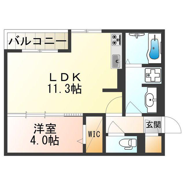 片岡マンション(1LDK/1階)の間取り写真