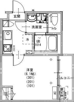 KEIAI RESIDENCE 北上尾IV(1K/3階)の間取り写真