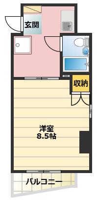 CRASSO桑田町(1K/6階)の間取り写真