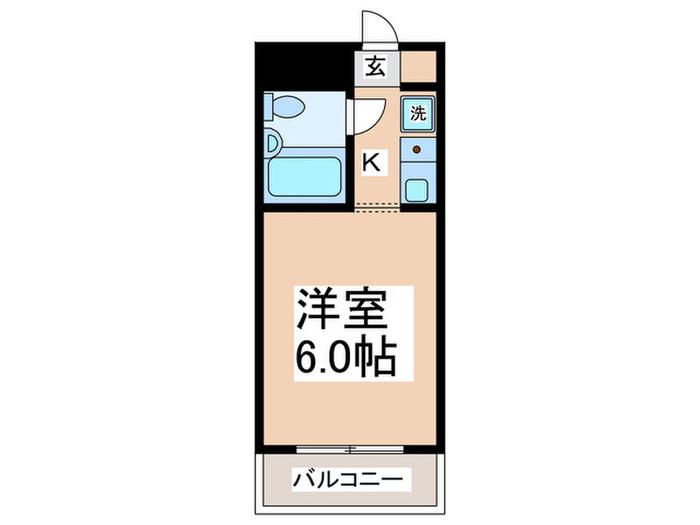 スカイタウンV(1K/1階)の間取り写真