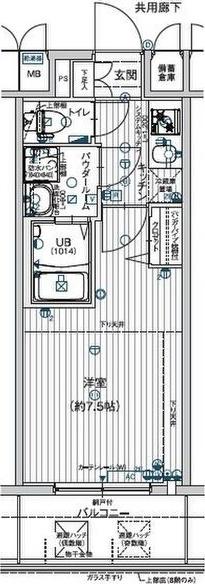 MJC大阪ファインゲート(1K/8階)の間取り写真