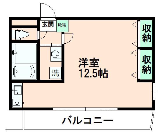 フォンテーヌ雅(1K/2階)の間取り写真