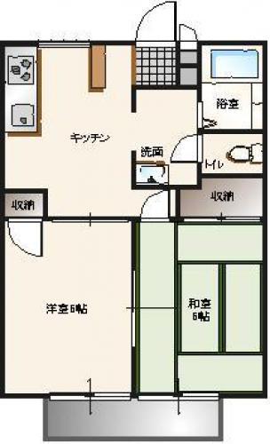 ハイツプレスト(2DK/1階)の間取り写真